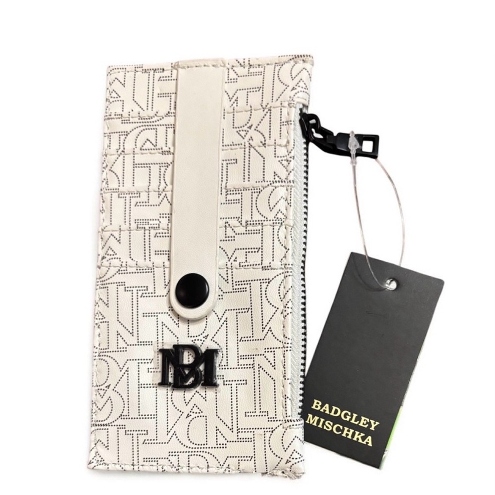 Badgley Mischka Cream Monogram Card Holder